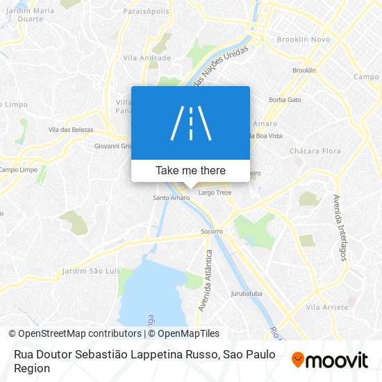 Mapa Rua Doutor Sebastião Lappetina Russo