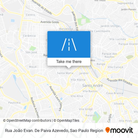 Mapa Rua João Evan. De Paiva Azevedo