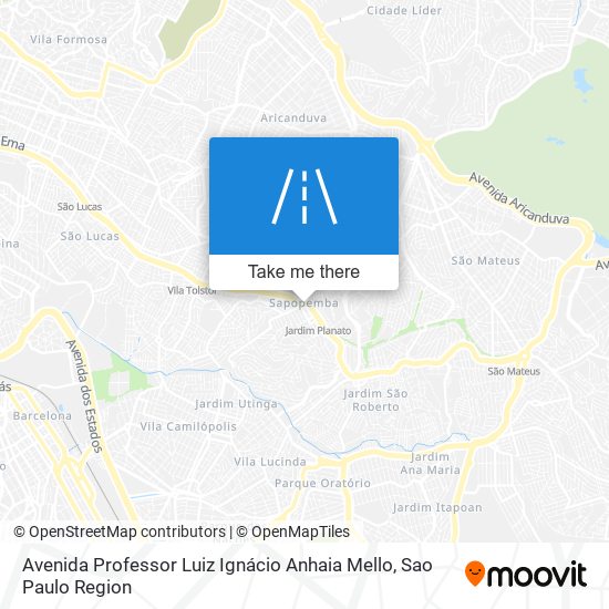 Mapa Avenida Professor Luiz Ignácio Anhaia Mello