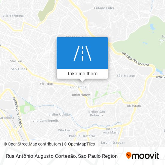 Mapa Rua Antônio Augusto Cortesão