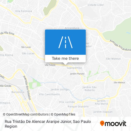 Rua Tristão De Alencar Araripe Júnior map