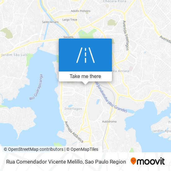 Mapa Rua Comendador Vicente Melillo