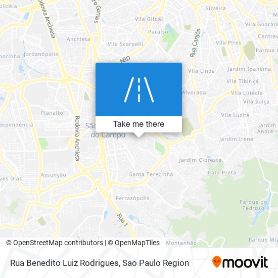 Mapa Rua Benedito Luiz Rodrigues