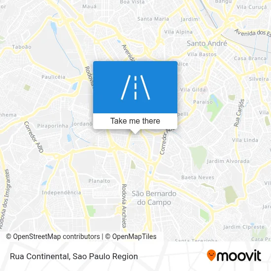 Rua Continental map