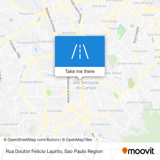 Mapa Rua Doutor Felício Laurito