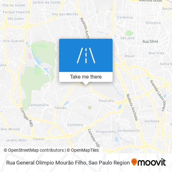 Mapa Rua General Olímpio Mourão Filho