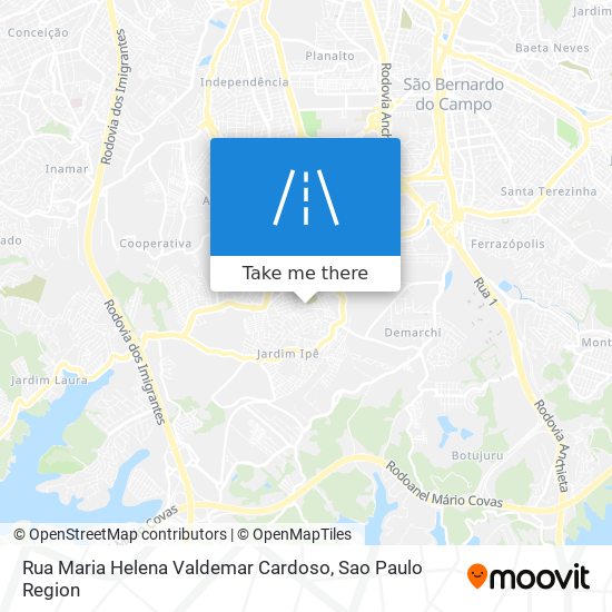 Mapa Rua Maria Helena Valdemar Cardoso