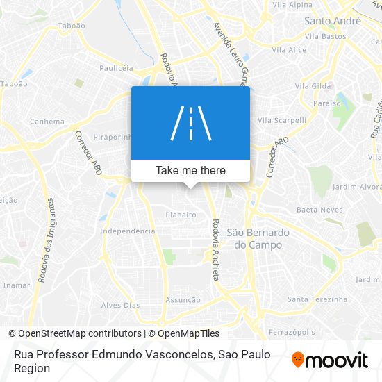 Rua Professor Edmundo Vasconcelos map