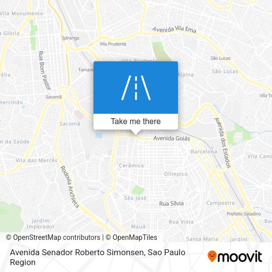 Avenida Senador Roberto Simonsen map