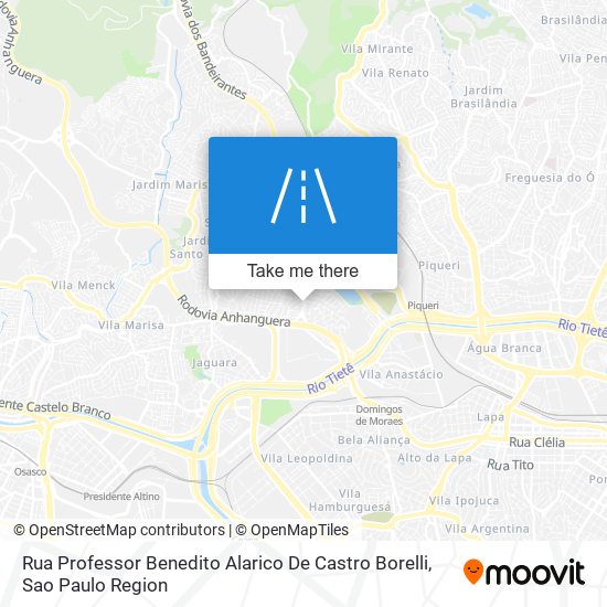 Mapa Rua Professor Benedito Alarico De Castro Borelli