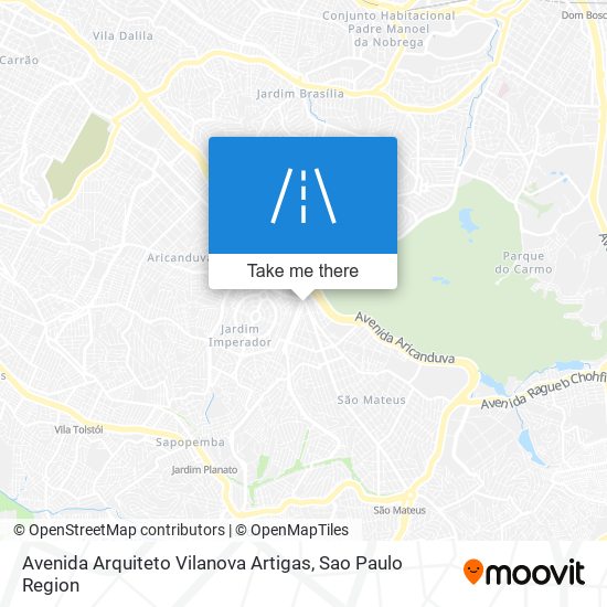 Mapa Avenida Arquiteto Vilanova Artigas