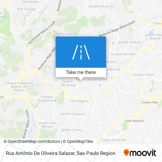 Mapa Rua Antônio De Oliveira Salazar