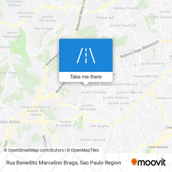 Mapa Rua Benedito Marcelino Braga