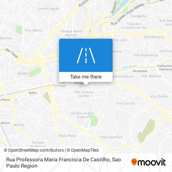 Mapa Rua Professora Maria Francisca De Castilho