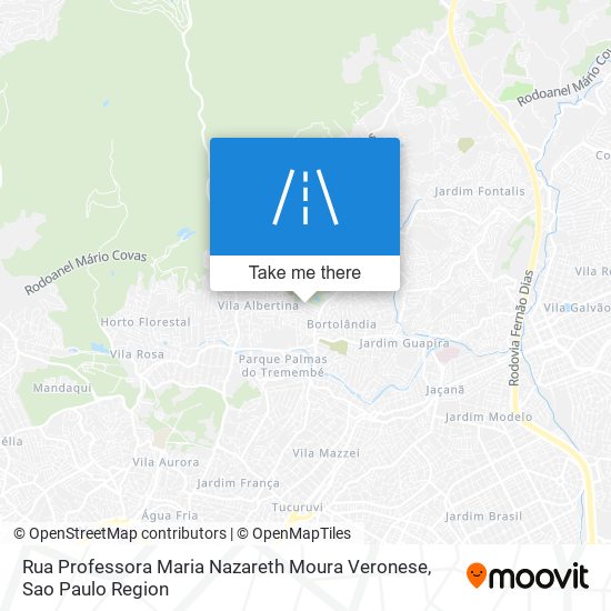 Mapa Rua Professora Maria Nazareth Moura Veronese