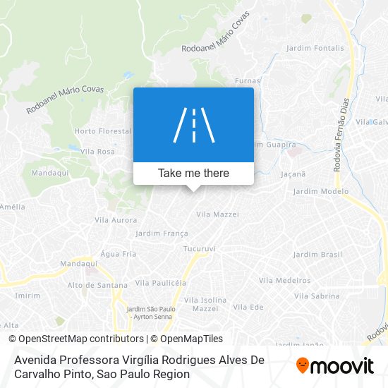 Mapa Avenida Professora Virgília Rodrigues Alves De Carvalho Pinto