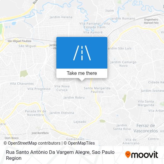 Rua Santo Antônio Da Vargem Alegre map