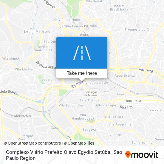 Mapa Complexo Viário Prefeito Olavo Egydio Setúbal