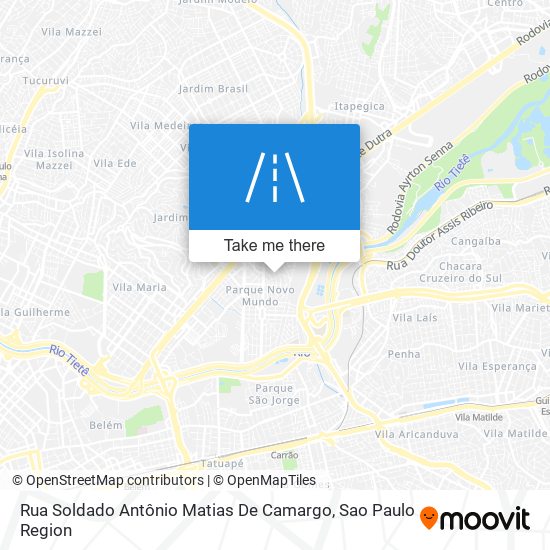 Mapa Rua Soldado Antônio Matias De Camargo