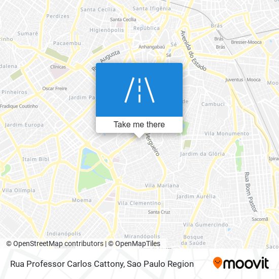 Mapa Rua Professor Carlos Cattony