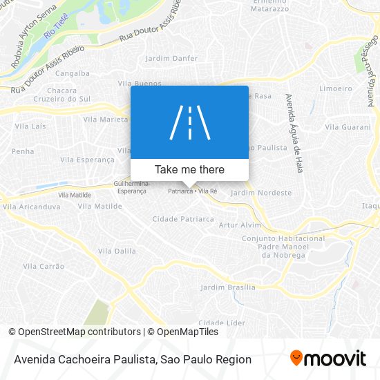 Avenida Cachoeira Paulista map