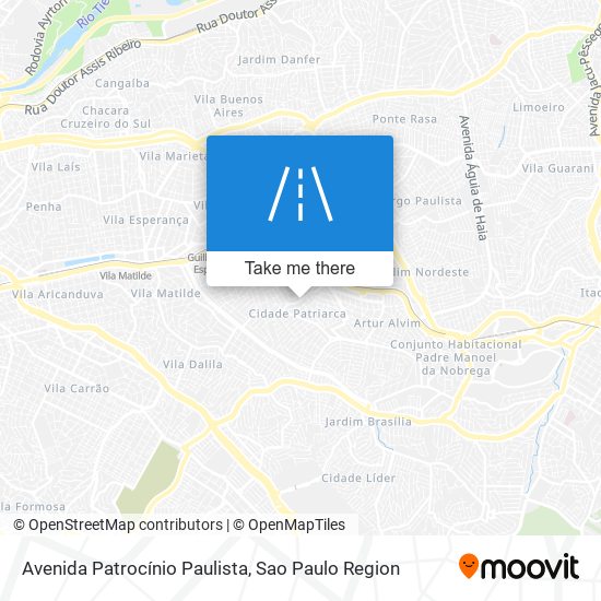 Mapa Avenida Patrocínio Paulista