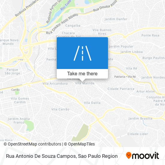 Mapa Rua Antonio De Souza Campos