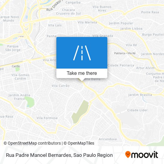 Mapa Rua Padre Manoel Bernardes