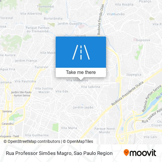 Mapa Rua Professor Simões Magro