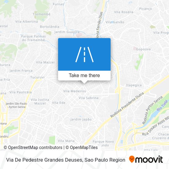 Via De Pedestre Grandes Deuses map