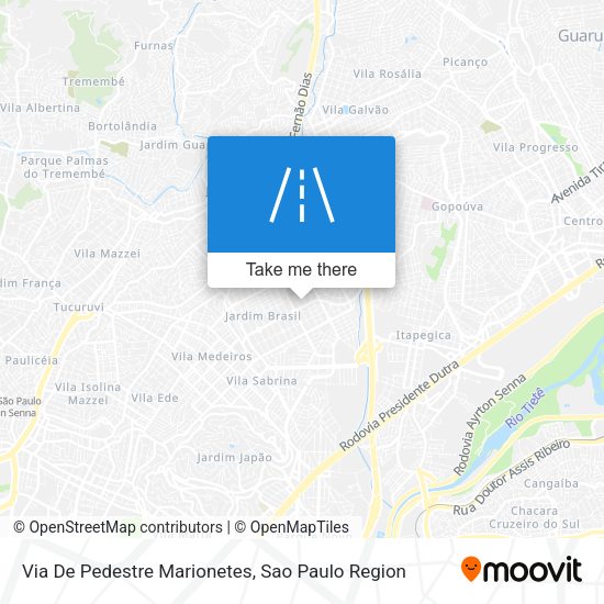Via De Pedestre Marionetes map