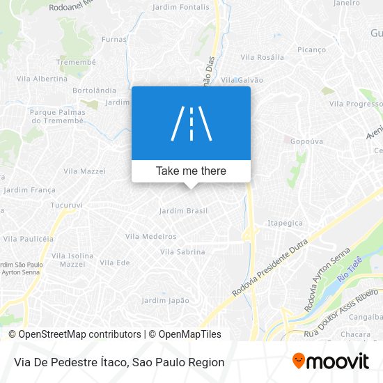 Via De Pedestre Ítaco map