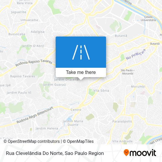 Rua Clevelândia Do Norte map