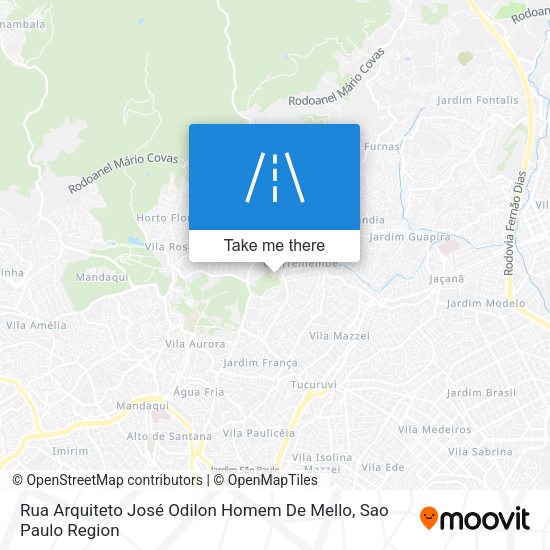 Rua Arquiteto José Odilon Homem De Mello map