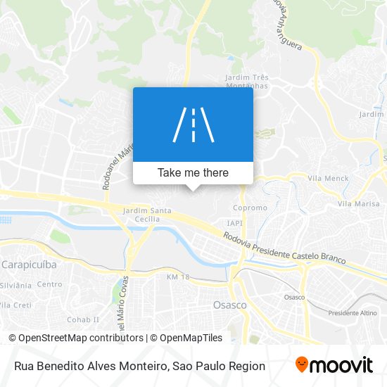 Mapa Rua Benedito Alves Monteiro