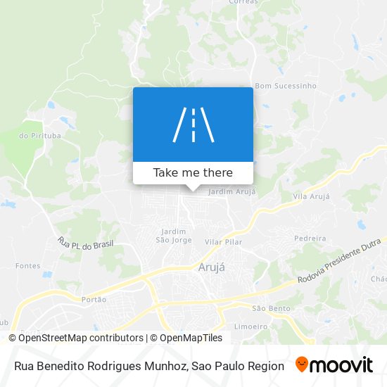 Mapa Rua Benedito Rodrigues Munhoz