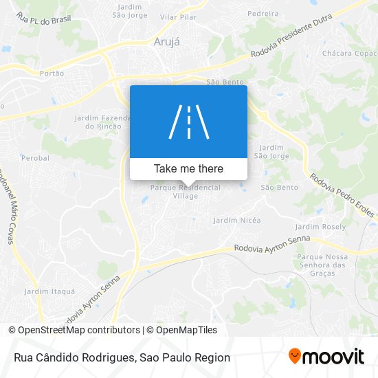 Mapa Rua Cândido Rodrigues