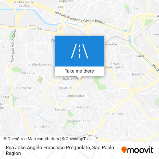 Mapa Rua José Ângelo Francisco Pregnolato