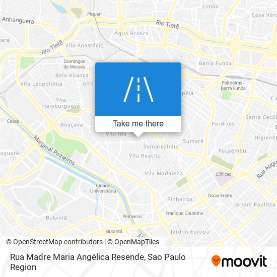 Mapa Rua Madre Maria Angélica Resende