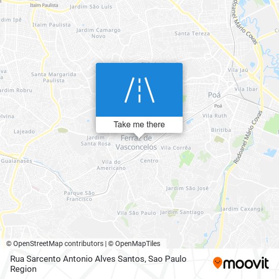 Mapa Rua Sarcento Antonio Alves Santos