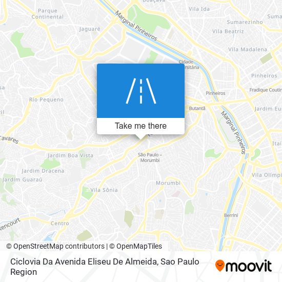 Mapa Ciclovia Da Avenida Eliseu De Almeida