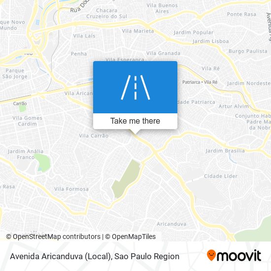 Avenida Aricanduva (Local) map