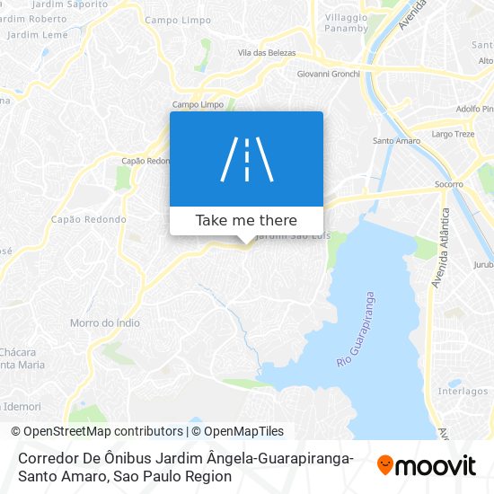 Mapa Corredor De Ônibus Jardim Ângela-Guarapiranga-Santo Amaro