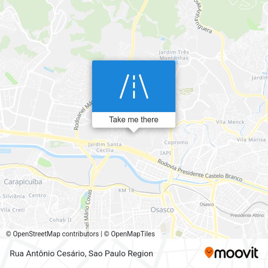 Rua Antônio Cesário map