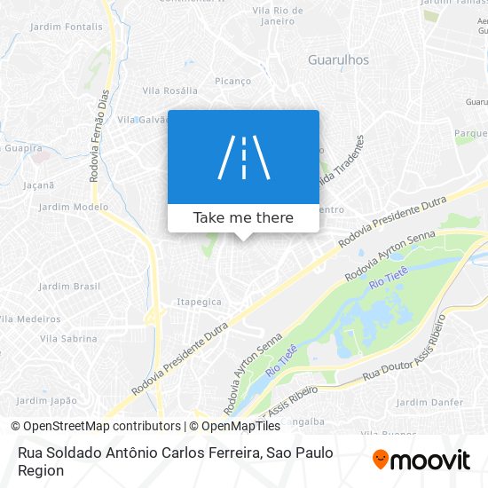 Mapa Rua Soldado Antônio Carlos Ferreira