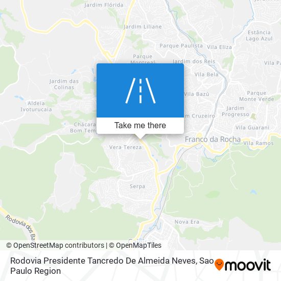 Rodovia Presidente Tancredo De Almeida Neves map