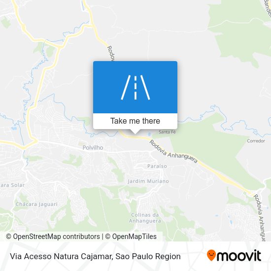 Via Acesso Natura Cajamar map