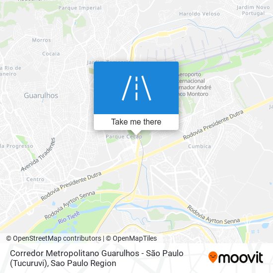 Corredor Metropolitano Guarulhos - São Paulo (Tucuruvi) map