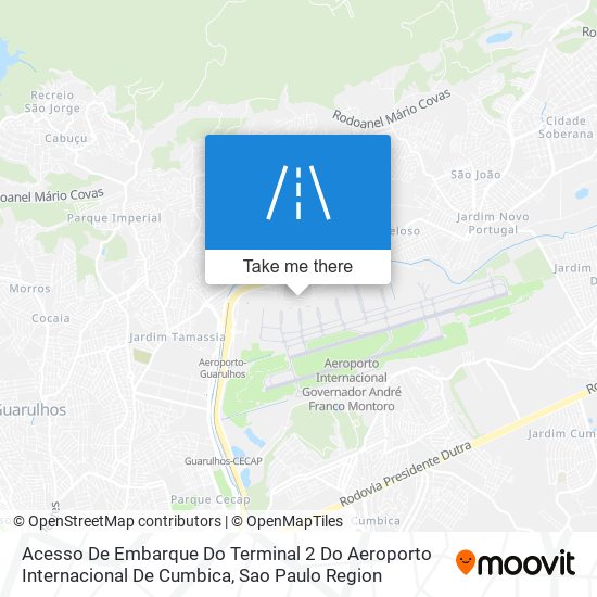 Mapa Acesso De Embarque Do Terminal 2 Do Aeroporto Internacional De Cumbica