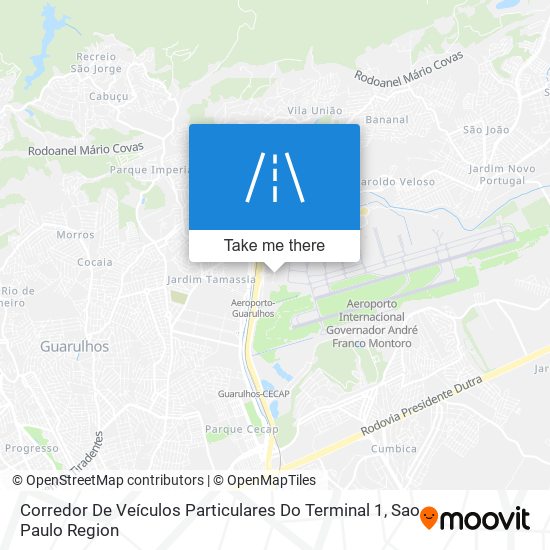 Corredor De Veículos Particulares Do Terminal 1 map